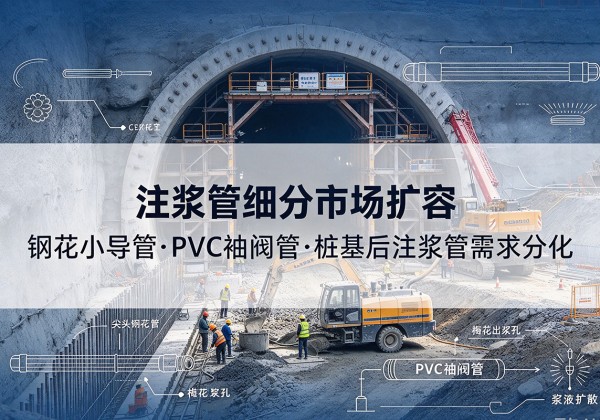 定陶注浆管细分市场扩容，隧道钢花小导管、PVC 袖阀管、桩基后注浆管需求分化